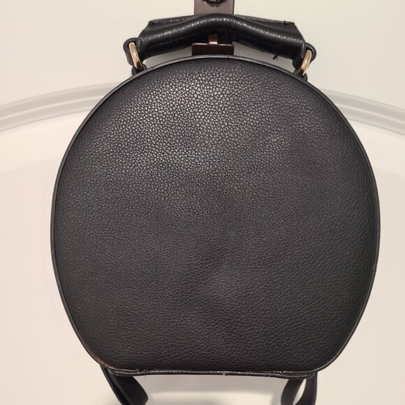 Zara | Round Frame Handbag - single handle | Black w/ Embroidered Roses - Picture 5 of 5